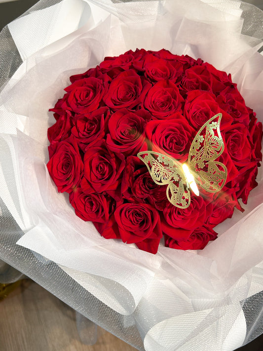 Rose-Red|皇家厄瓜多玫瑰鮮花束【經典紅】|33朵|52朵|99朵