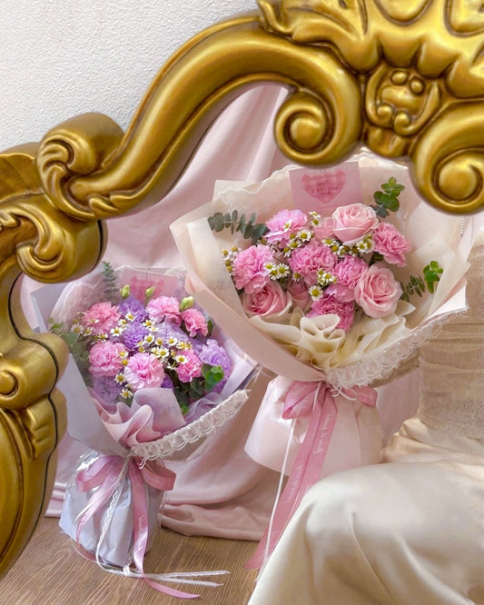 Eternal Fairytale|玫瑰康乃馨蕾絲大鮮花束