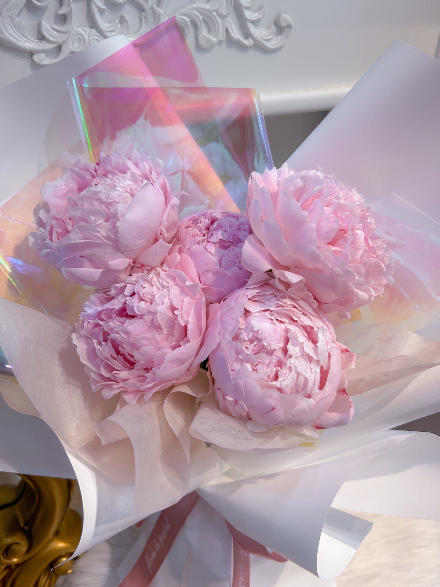 Shining peony|5朵進口粉色芍藥鮮花束