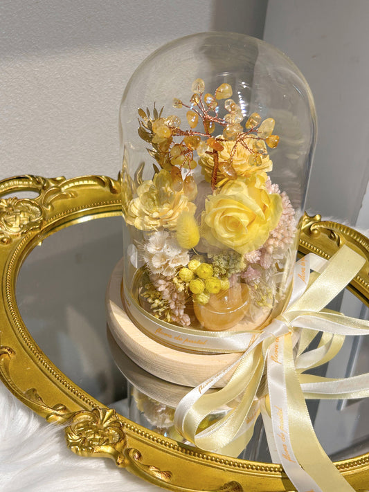 金運滿滿|黃水晶招財永生罩花