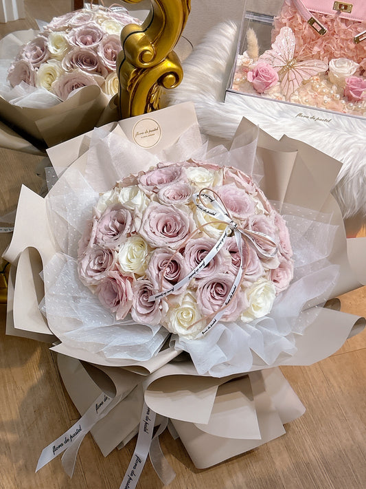 Vanilla Milk | 進口玫瑰雙色鮮花束