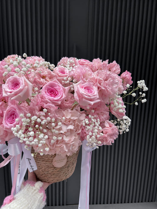 The pink moment | 粉紅泡泡鮮花籃
