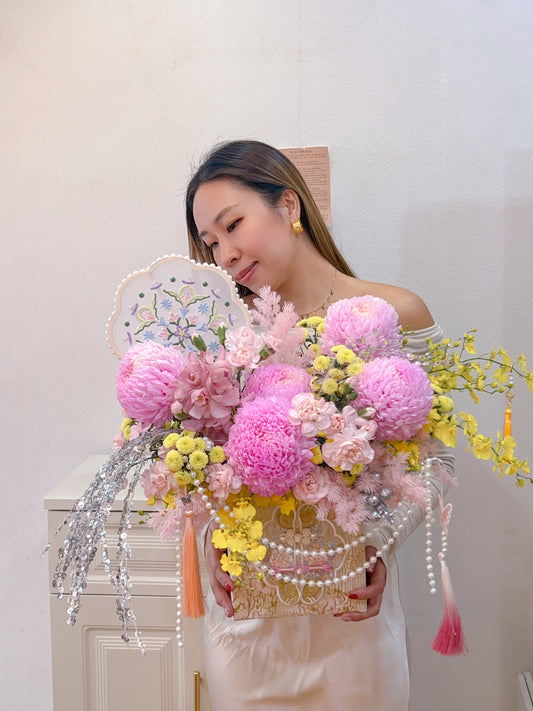 粉金煙火|新中式新年鮮花禮