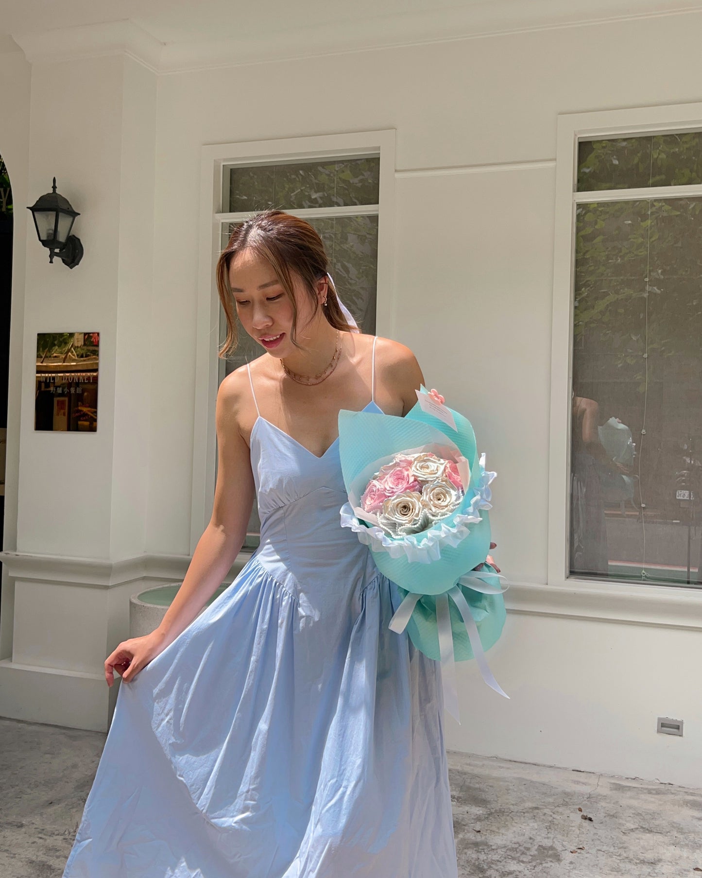 Cinderella|9朵珍珠粉色永生花束