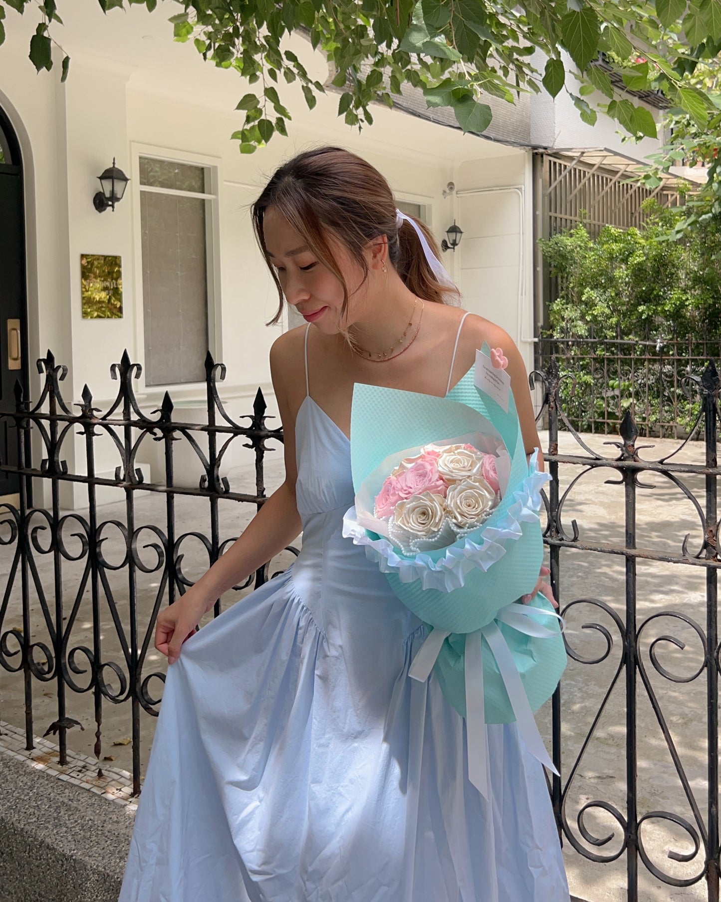 Cinderella|9朵珍珠粉色永生花束