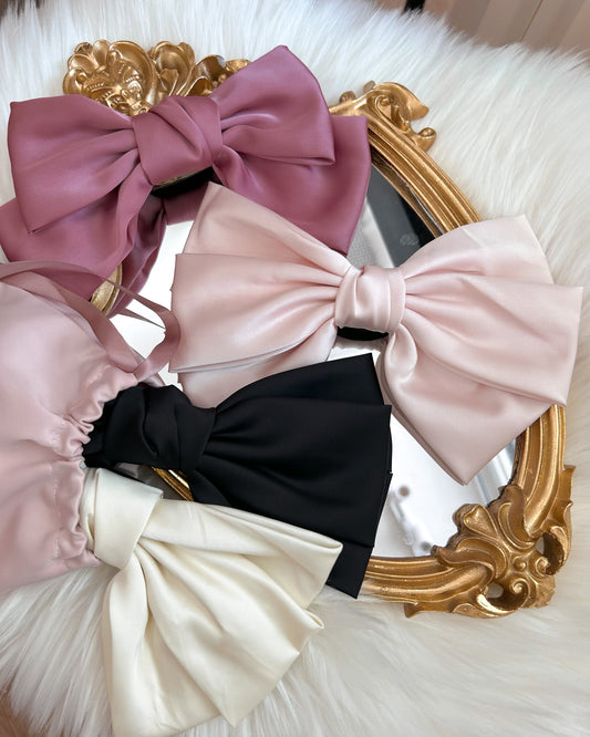 Sara’s bow|法式浪漫3層蝴蝶結髮夾(少女嫩粉)