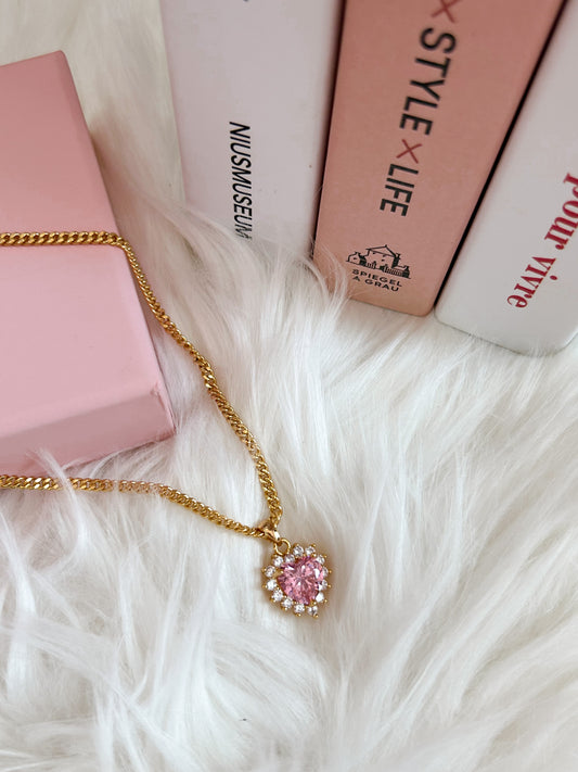 Show me your heart necklace | 愛心寶石金項鏈