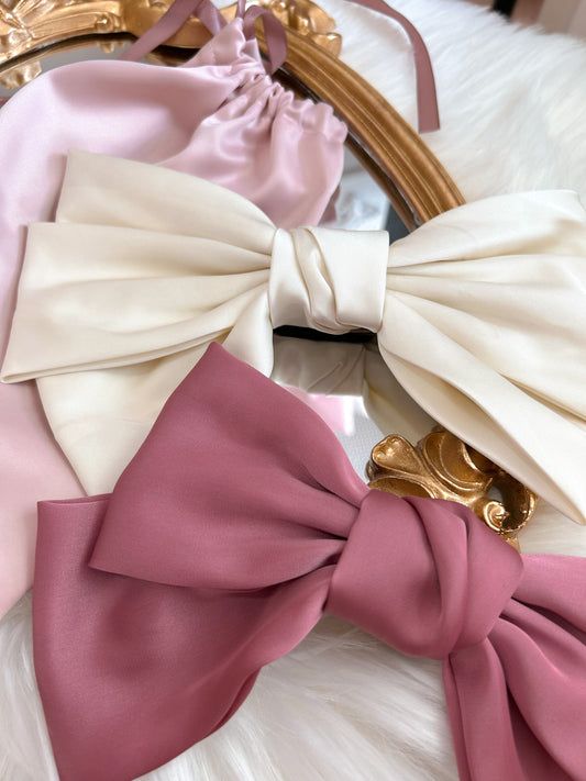 Sara’s bow|法式浪漫蝴蝶結髮夾(乾燥玫瑰色)