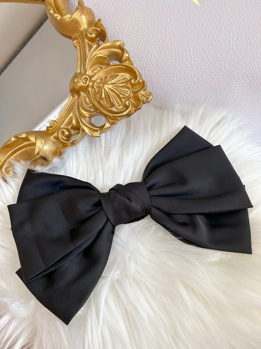 Sara’s bow|法式浪漫3層蝴蝶結髮夾(經典黑色)