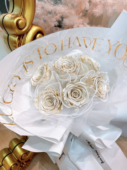 White pearl | 珍珠白永生花