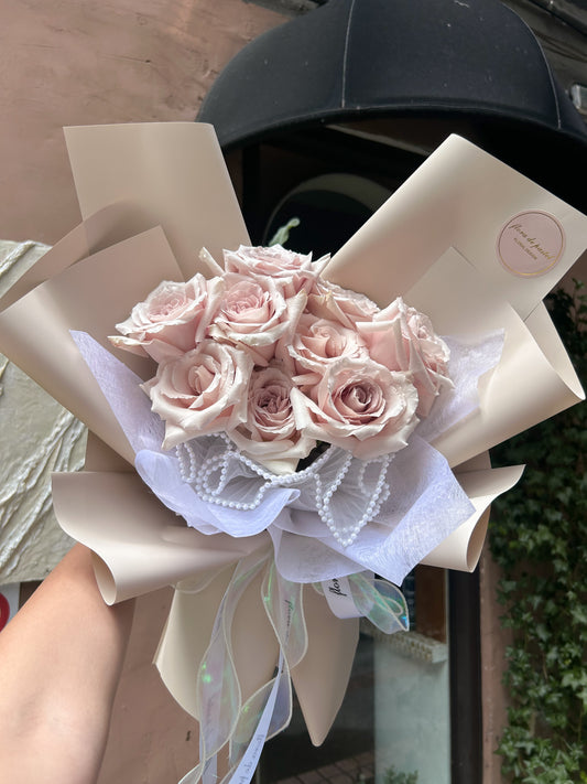 Marshmallow｜流沙玫瑰鮮花｜9朵｜12朵