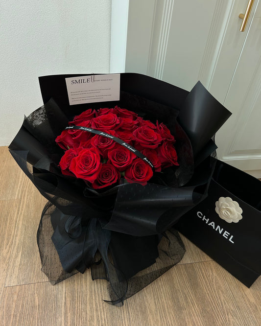 La Queen ｜17朵進口紅玫瑰鮮花束