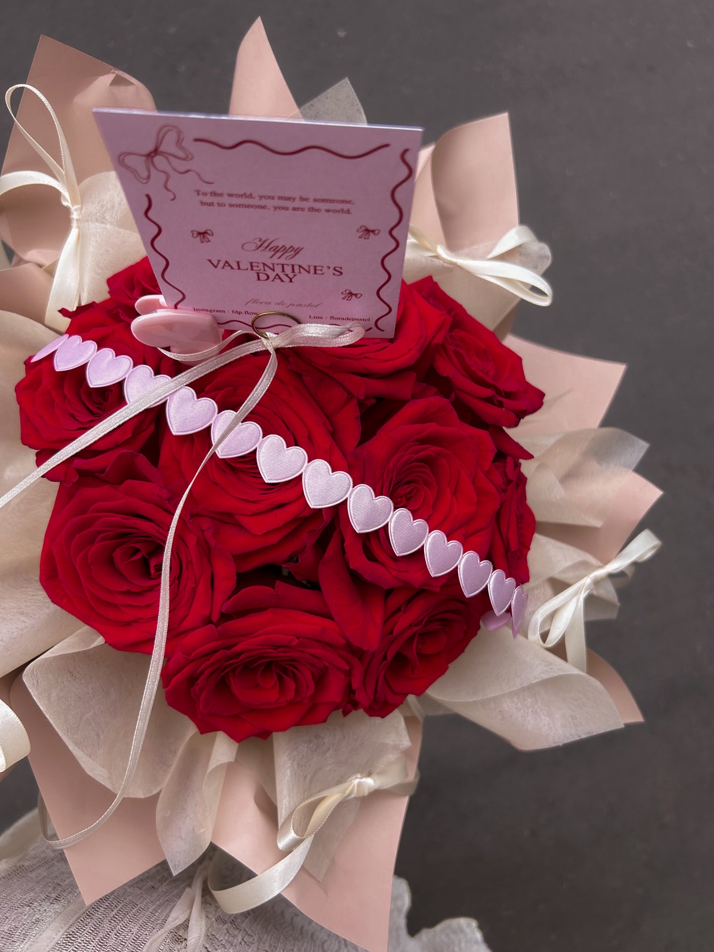 Velvet Romance｜進口紅玫鮮花束