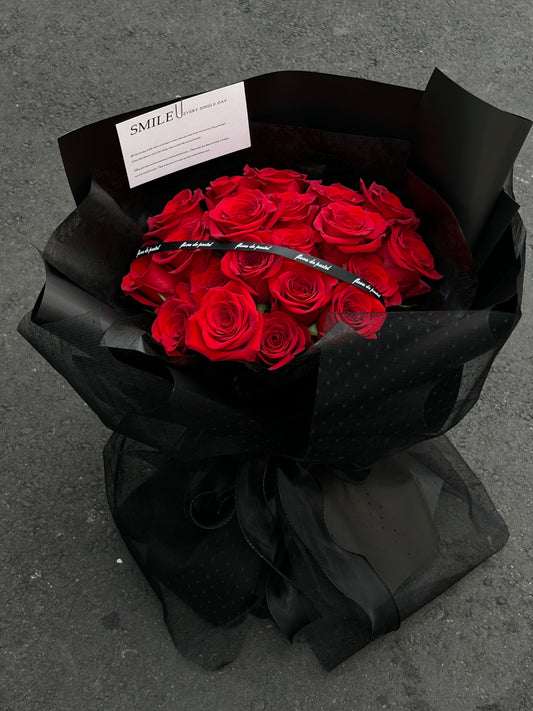 La Queen ｜17朵進口紅玫瑰鮮花束