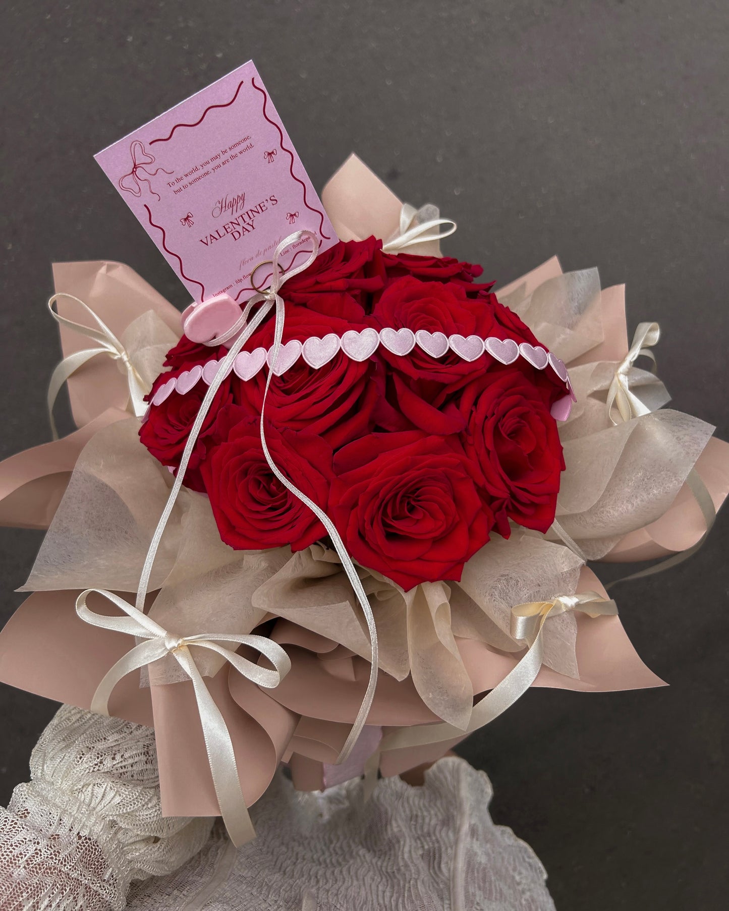 Velvet Romance｜進口紅玫鮮花束