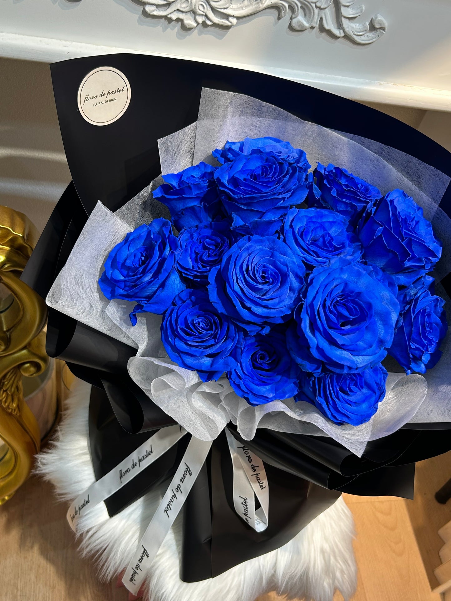 Rose-Blue｜皇家厄瓜多藍玫瑰鮮花束【貴族藍】｜15朵｜