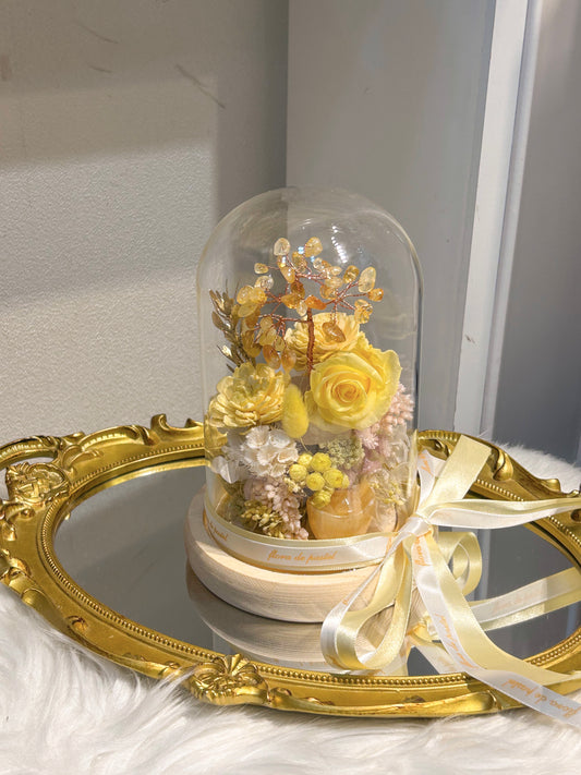 金運滿滿｜黃水晶招財永生罩花