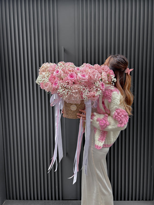 The pink moment | 粉紅泡泡鮮花籃