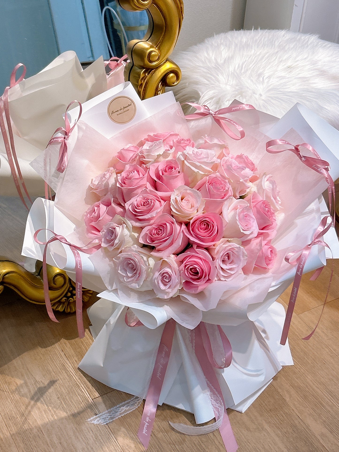 My dolly｜25朵進口粉玫瑰鮮花束