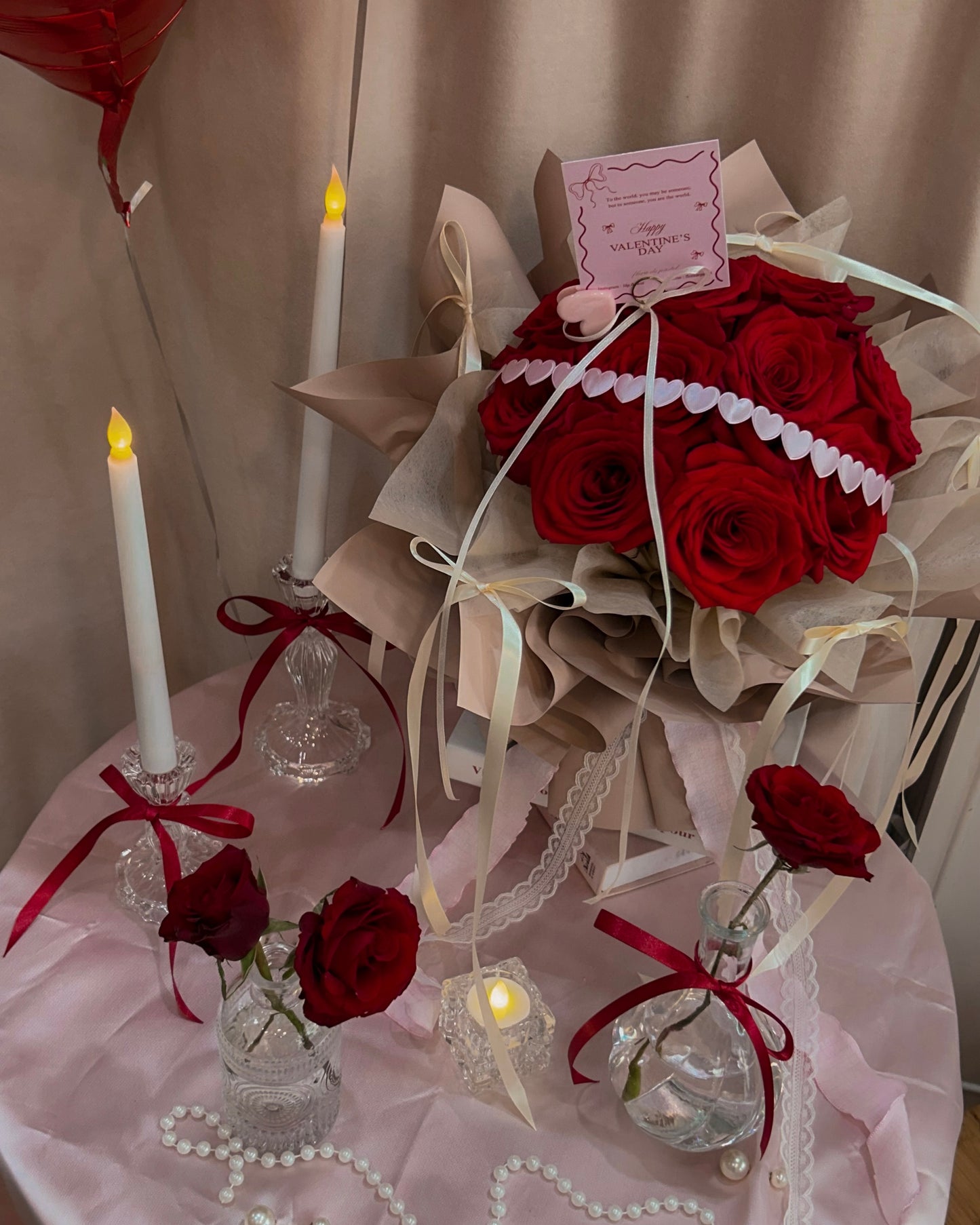 Velvet Romance｜進口紅玫鮮花束