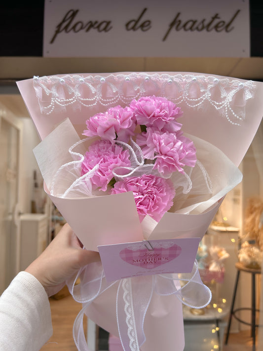 Rosy Reverie｜5朵美國大康乃馨鮮花束