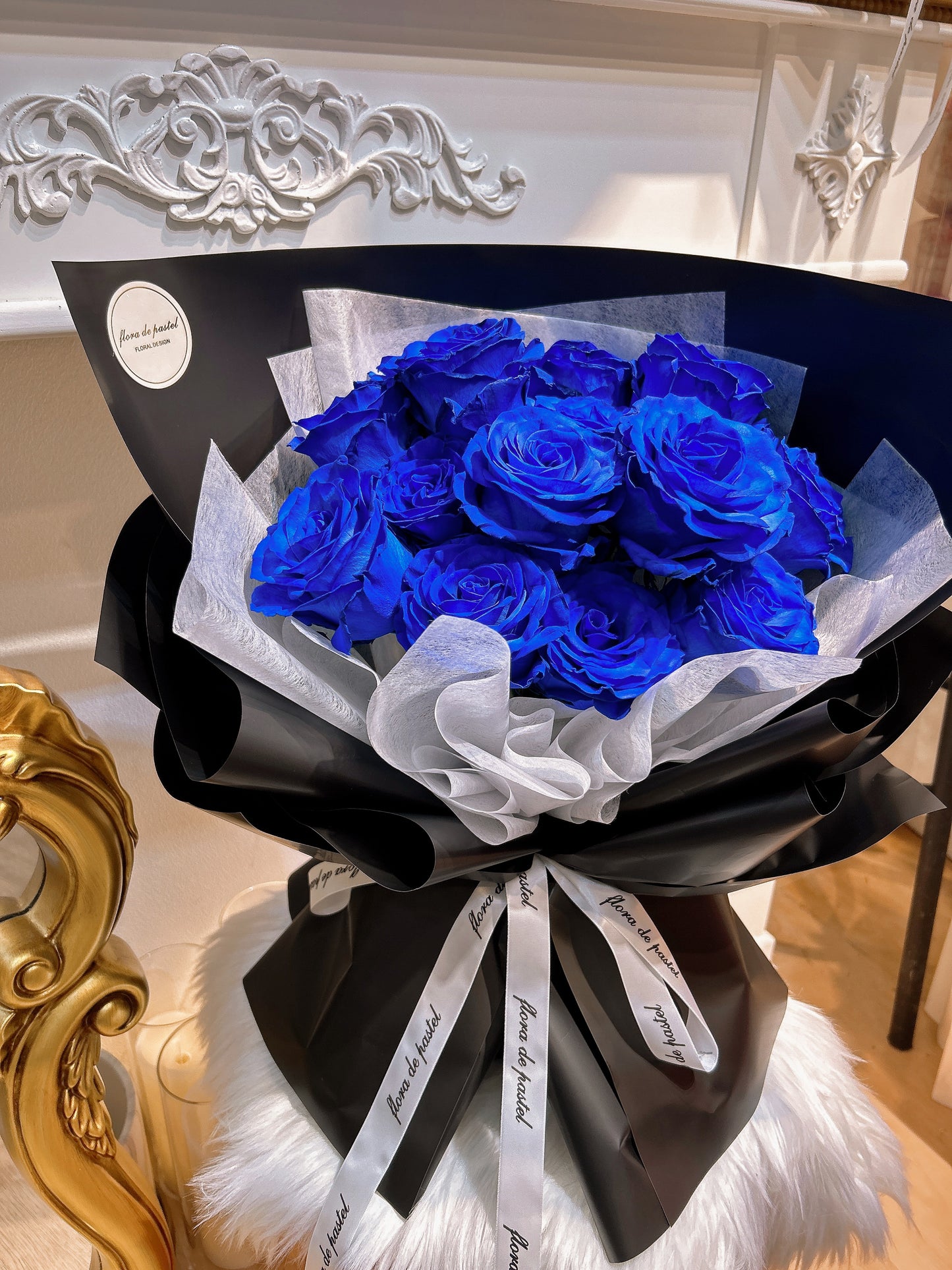 Rose-Blue｜皇家厄瓜多藍玫瑰鮮花束【貴族藍】｜15朵｜