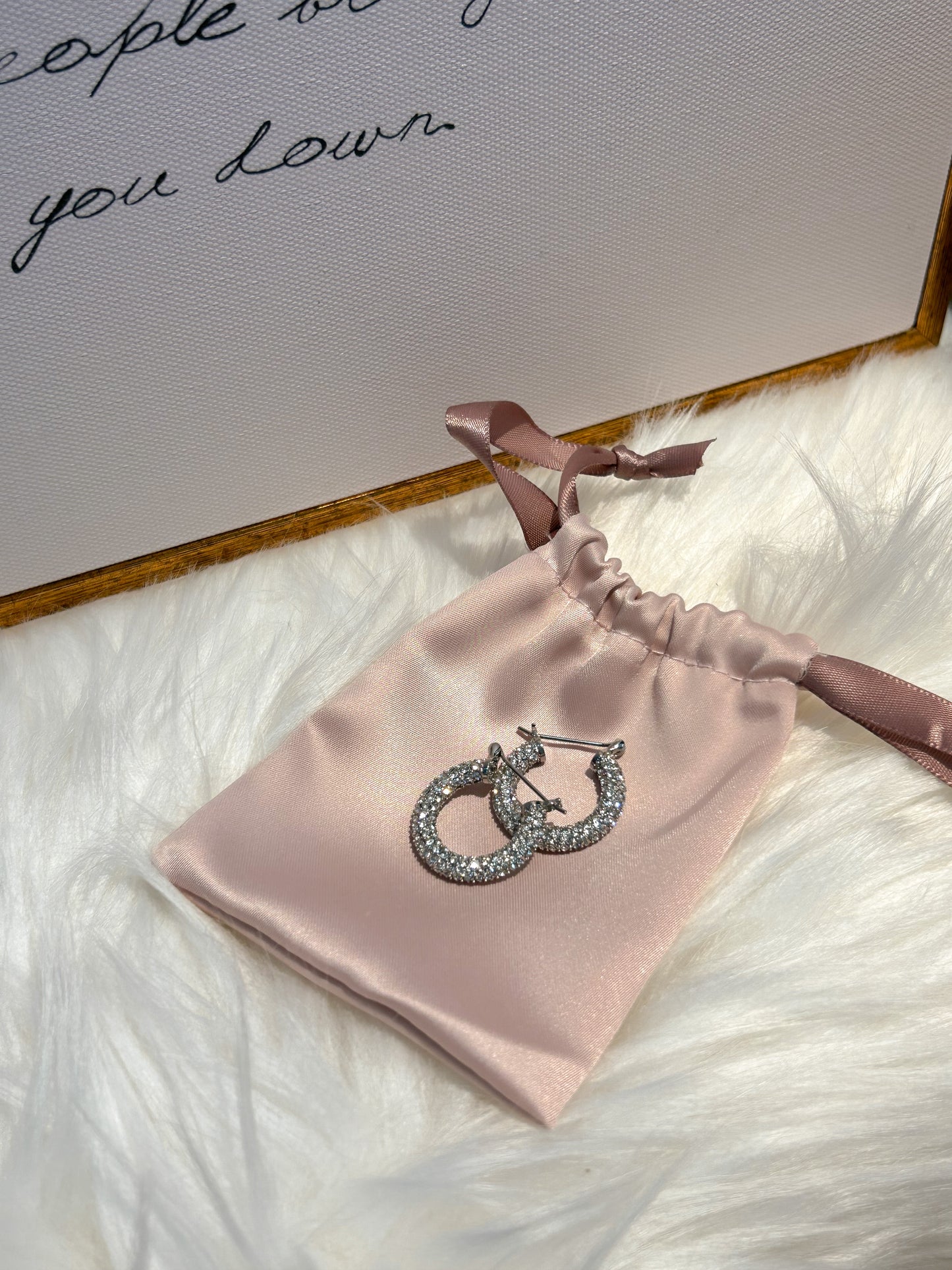 Sparkling hoop earrings ｜ 閃鑽圈圈耳銀