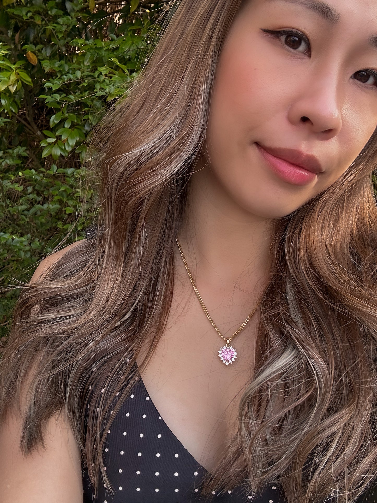Show me your heart necklace | 愛心寶石金項鏈